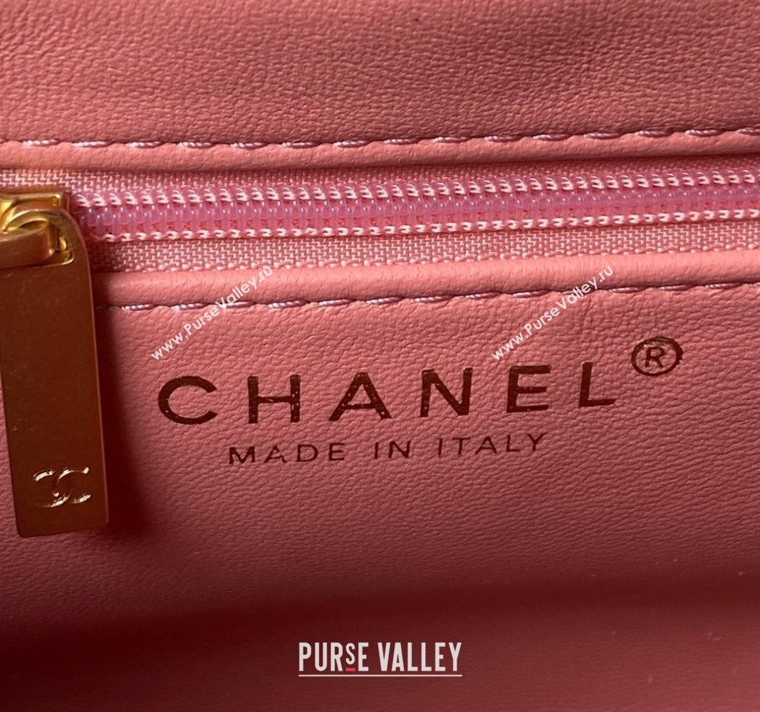 Chanel Shiny Aged Calfskin Mini Shopping Bag AS4416 Coral Pink 2023 (jiyuan-23100974)