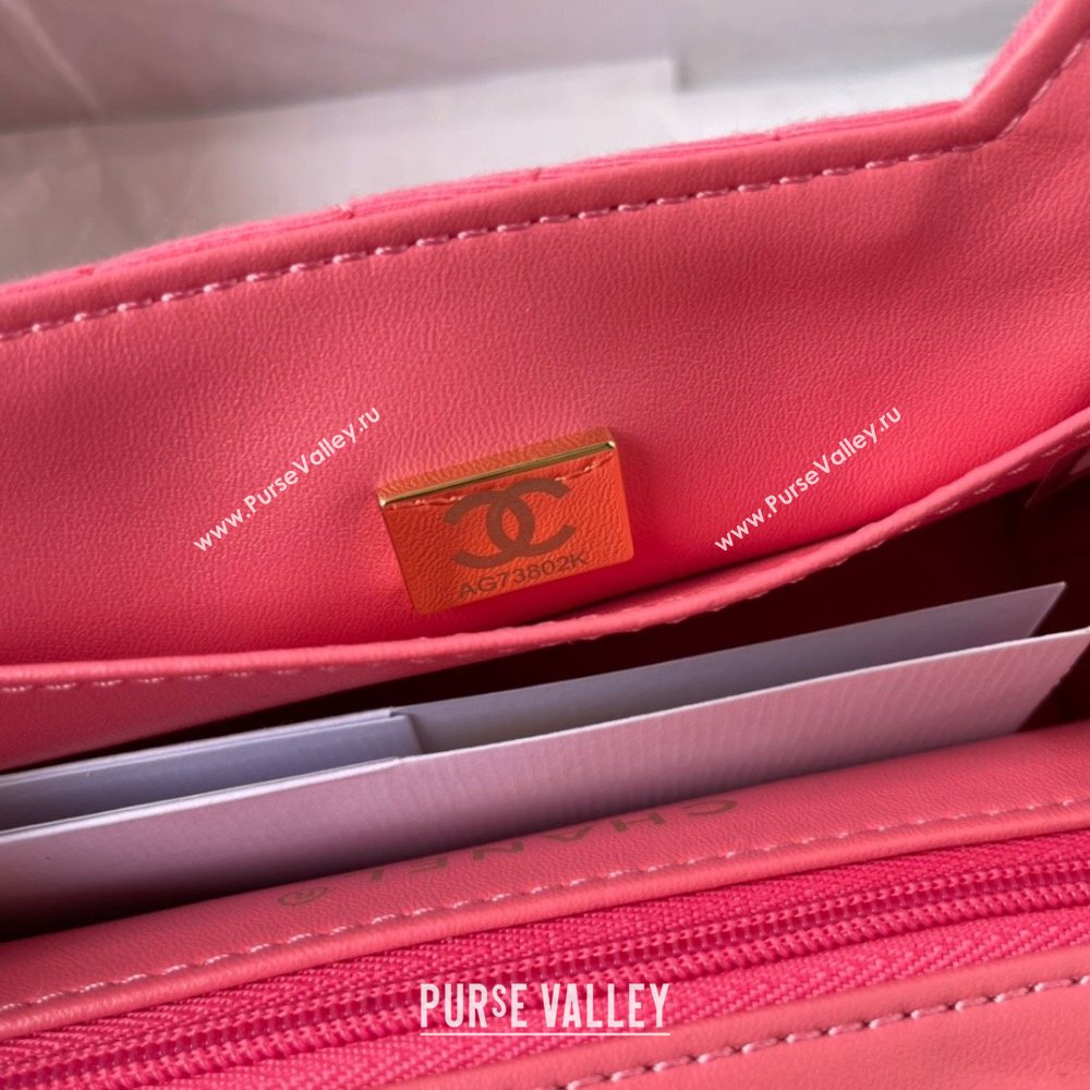 Chanel Jersey Mini Shopping Bag AS4416 Fuchsia 2023 (jiyuan-23100977)