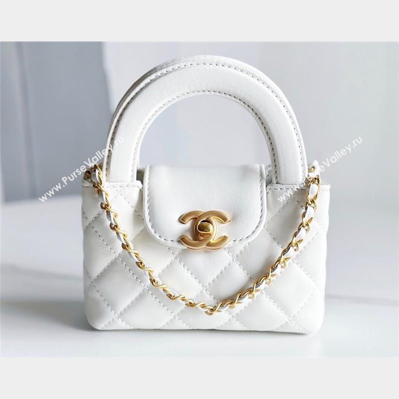 Chanel Shiny Aged Calfskin Clutch with Chain Bag AP3435 White 2023 (jiyuan-23100979)