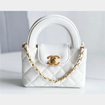 Chanel Shiny Aged Calfskin Clutch with Chain Bag AP3435 White 2023 (jiyuan-23100979)