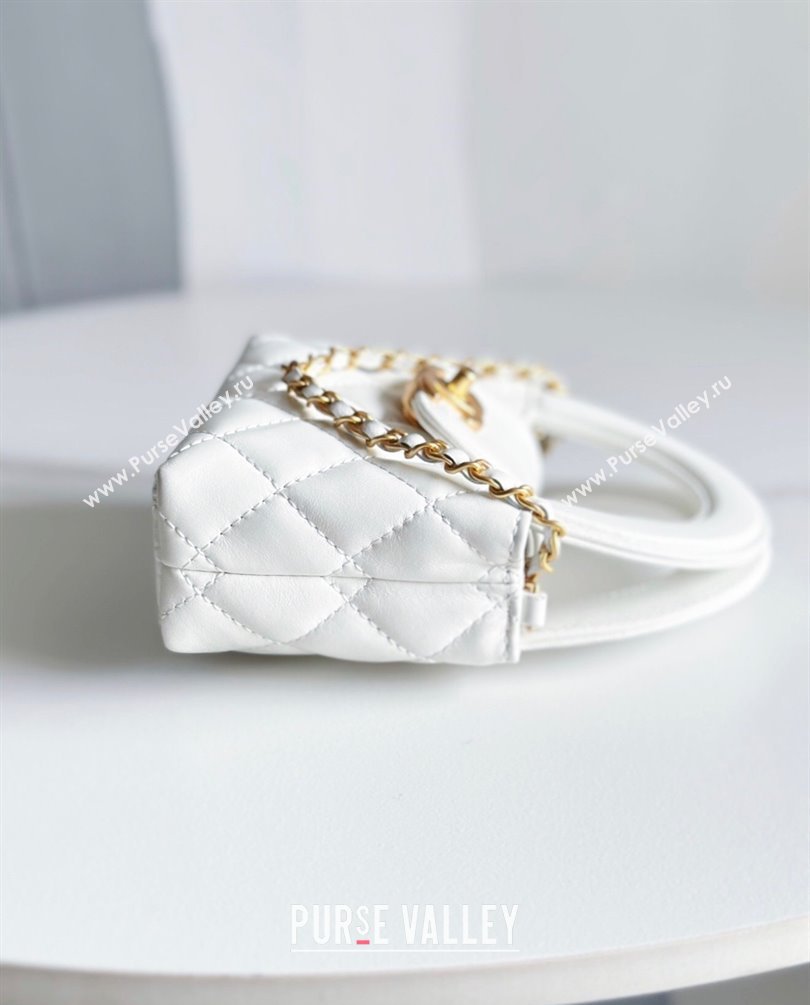 Chanel Shiny Aged Calfskin Clutch with Chain Bag AP3435 White 2023 (jiyuan-23100979)