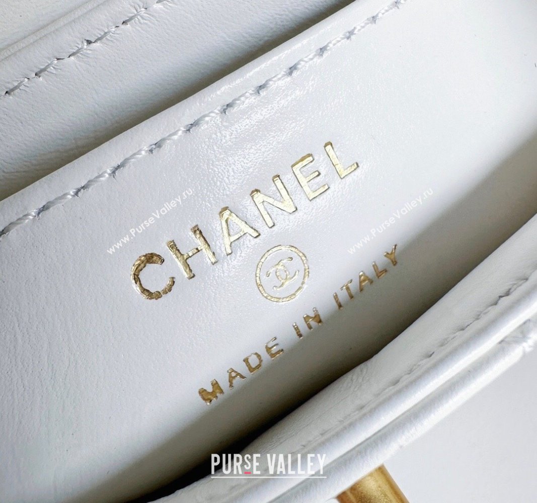 Chanel Shiny Aged Calfskin Clutch with Chain Bag AP3435 White 2023 (jiyuan-23100979)