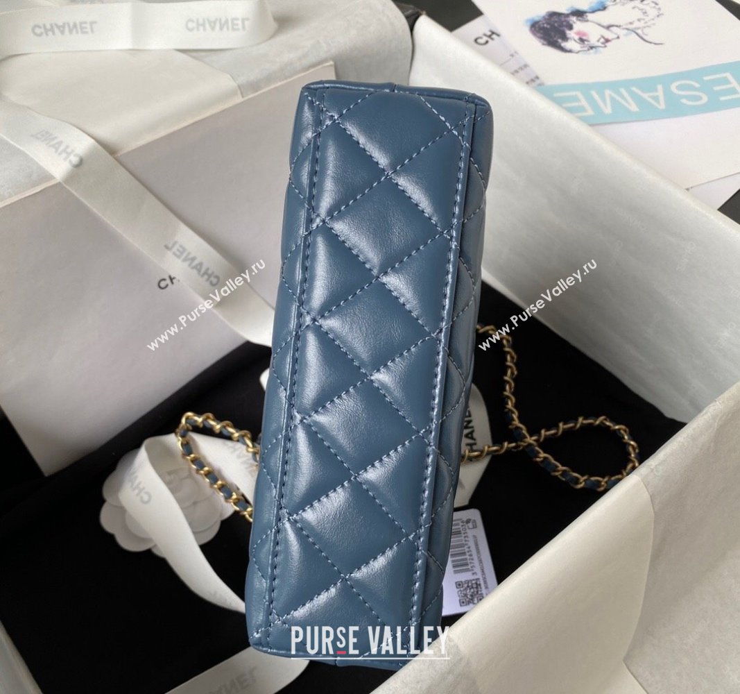 Chanel Shiny Aged Calfskin Mini Shopping Bag AS4416 Blue 2023 (jiyuan-23100975)