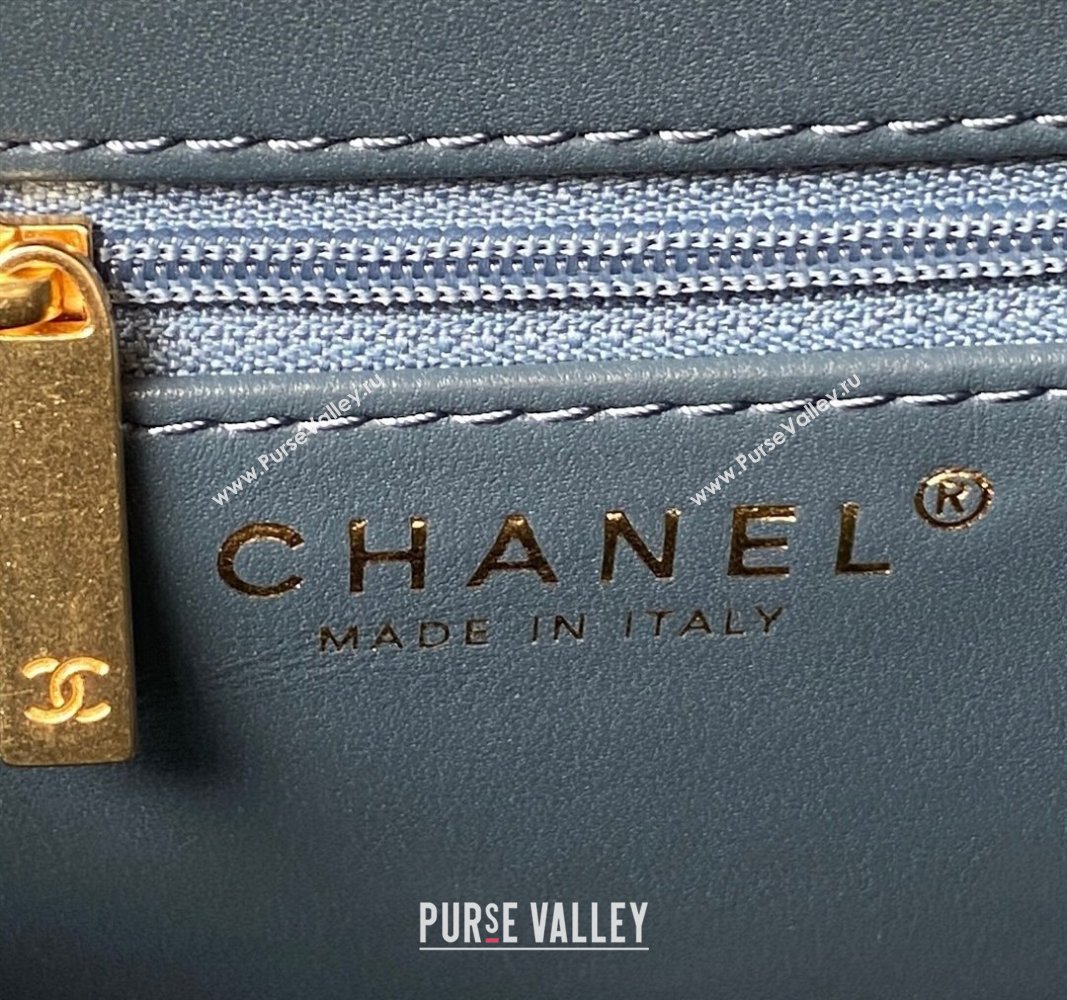 Chanel Shiny Aged Calfskin Mini Shopping Bag AS4416 Blue 2023 (jiyuan-23100975)