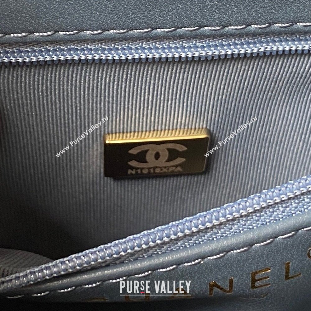 Chanel Shiny Aged Calfskin Mini Shopping Bag AS4416 Blue 2023 (jiyuan-23100975)