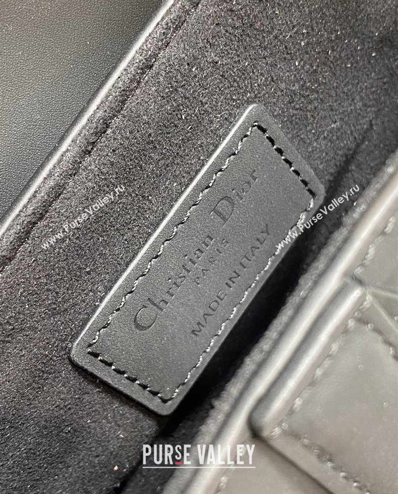 Dior Mini Saddle Bag with Strap in Black Ultramatte Calfskin 2023 (bonika-23100722)