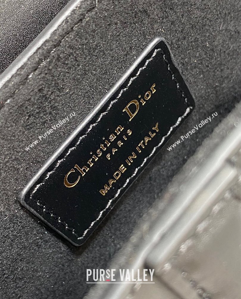 Dior Mini Saddle Bag with Strap in Black Smooth Calfskin 2023 (bonika-23100723)