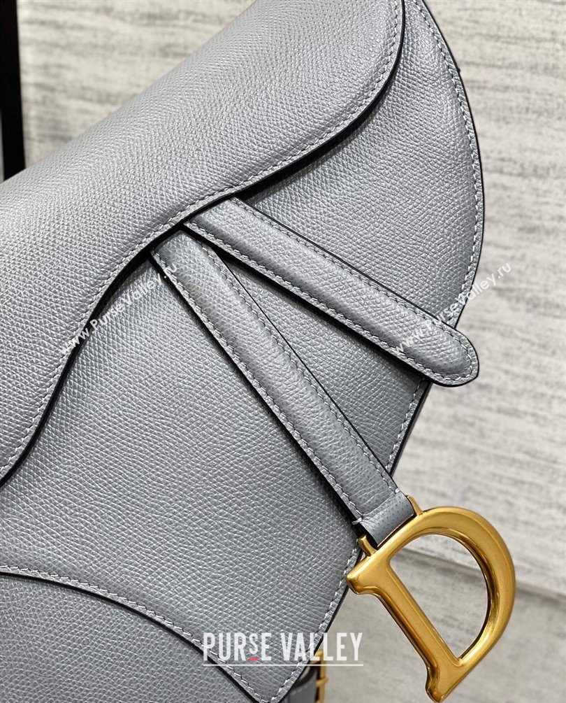 Dior Saddle Bag with Strap in Grained Calfskin Gray 2023 (bonika-23100708)