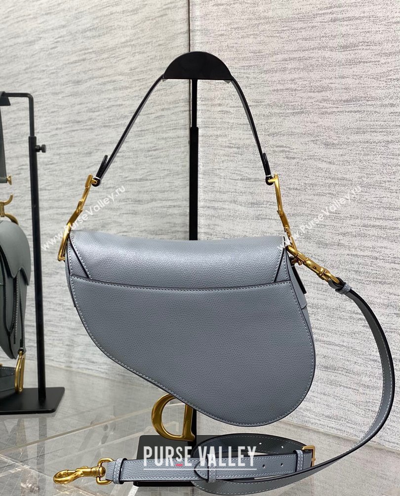 Dior Saddle Bag with Strap in Grained Calfskin Gray 2023 (bonika-23100708)