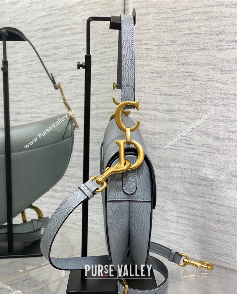 Dior Saddle Bag with Strap in Grained Calfskin Gray 2023 (bonika-23100708)
