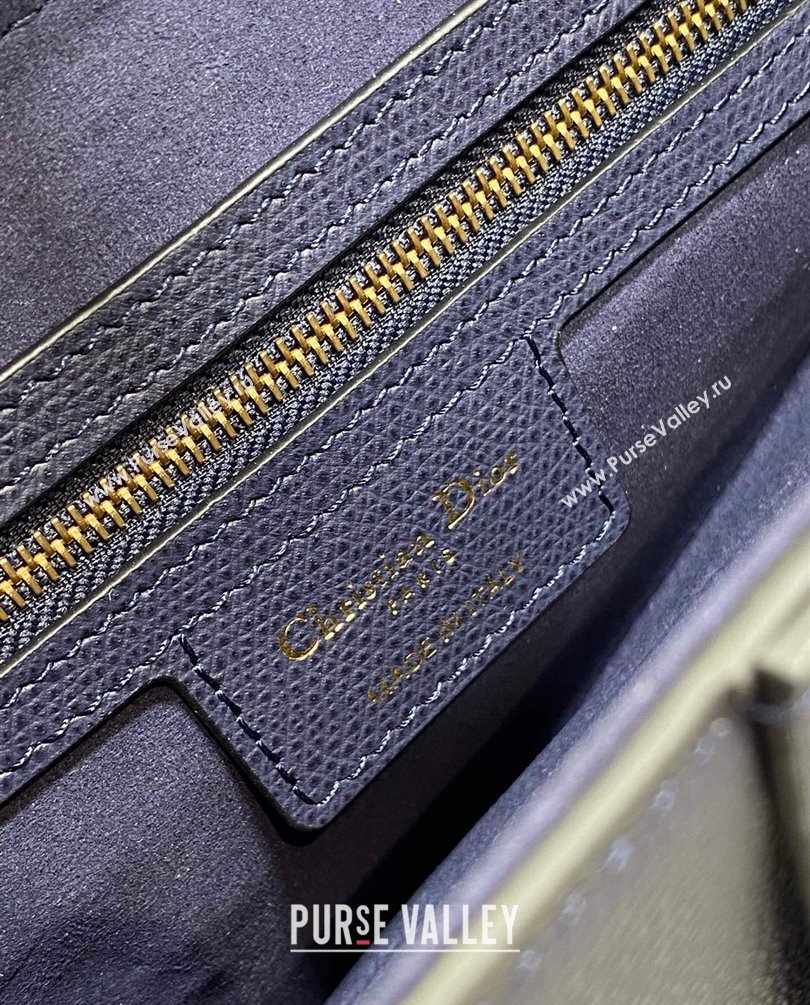 Dior Saddle Bag with Strap in Grained Calfskin Navy Blue 2023 (bonika-23100706)