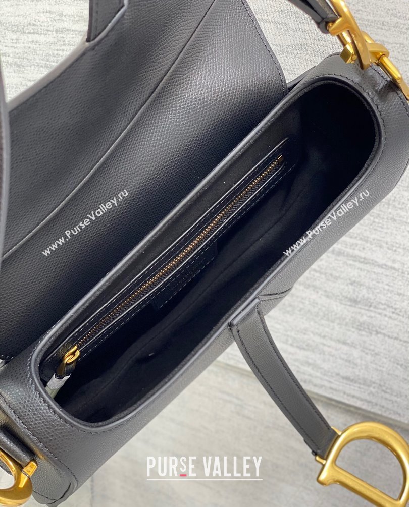 Dior Saddle Bag with Strap in Grained Calfskin Black 2023 (bonika-23100704)