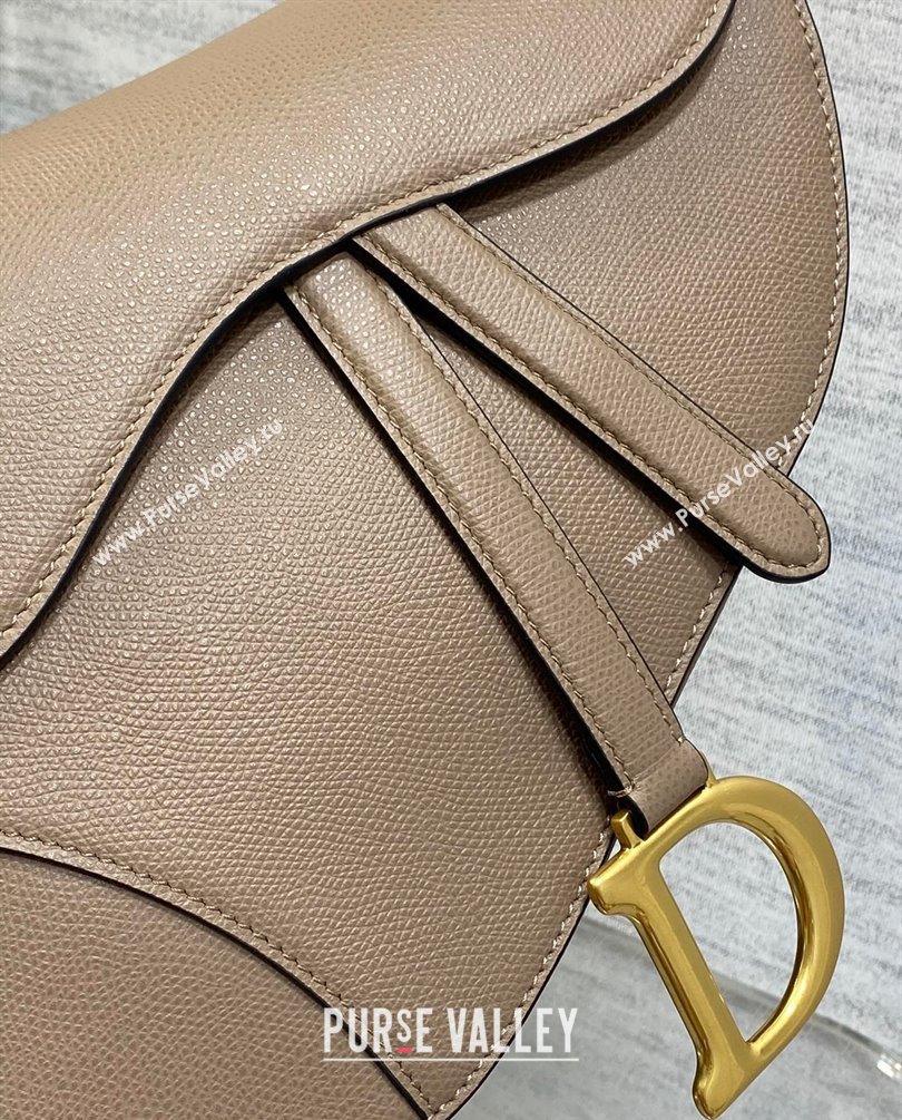 Dior Saddle Bag with Strap in Grained Calfskin Nude 2023 (bonika-23100710)