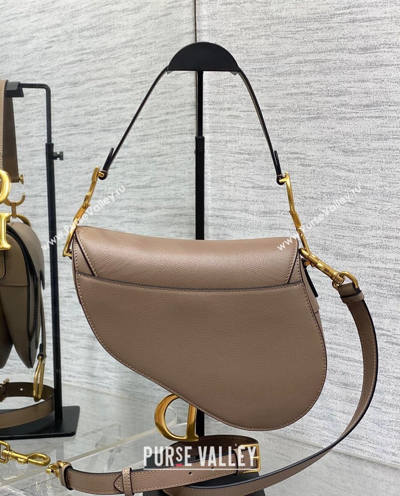Dior Saddle Bag with Strap in Grained Calfskin Nude 2023 (bonika-23100710)