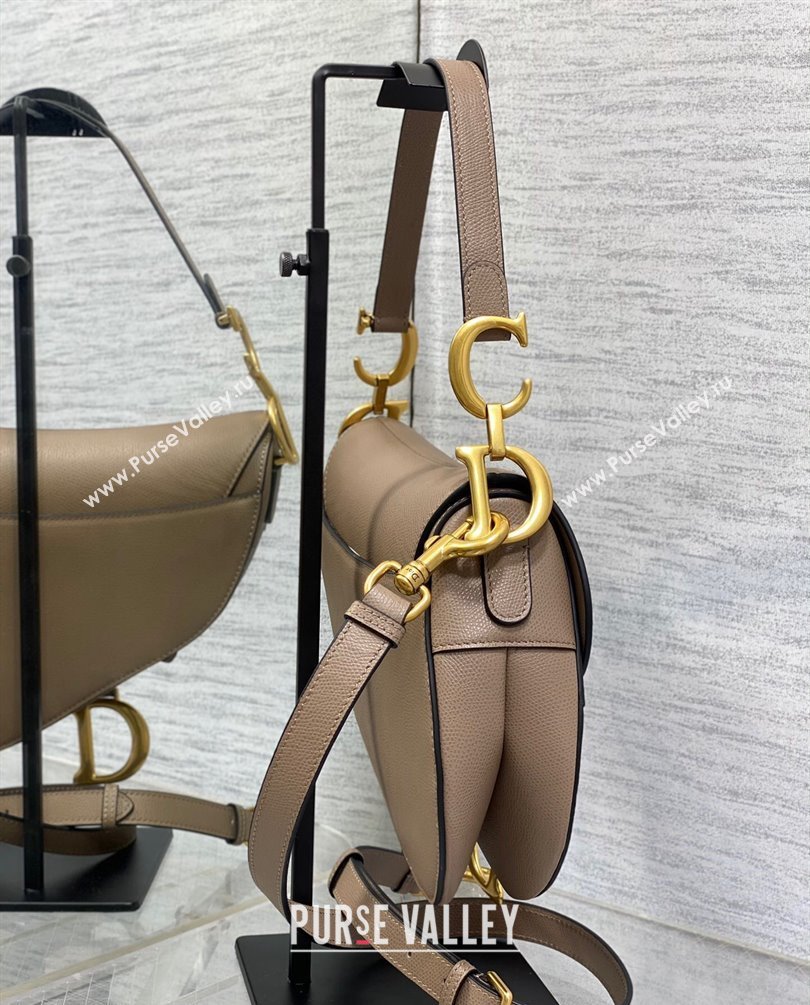 Dior Saddle Bag with Strap in Grained Calfskin Nude 2023 (bonika-23100710)