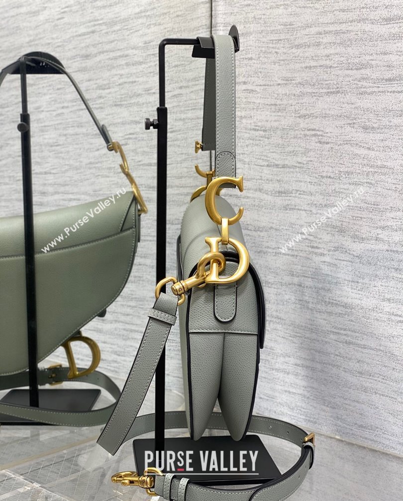 Dior Saddle Bag with Strap in Grained Calfskin Olive Green 2023 (bonika-23100709)