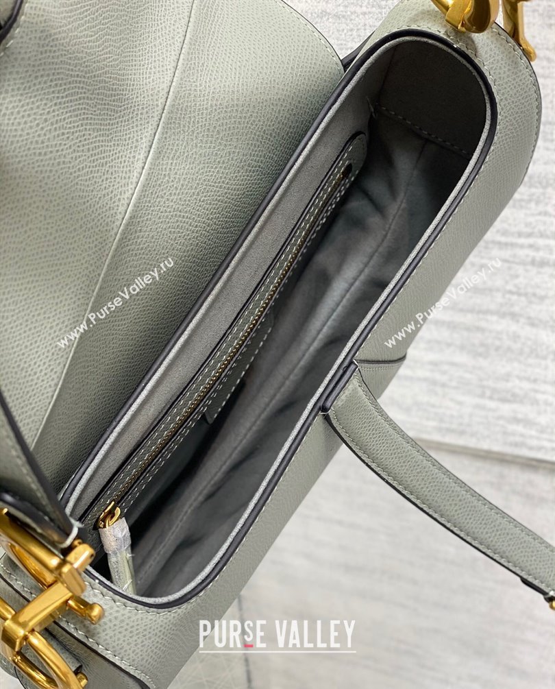 Dior Saddle Bag with Strap in Grained Calfskin Olive Green 2023 (bonika-23100709)