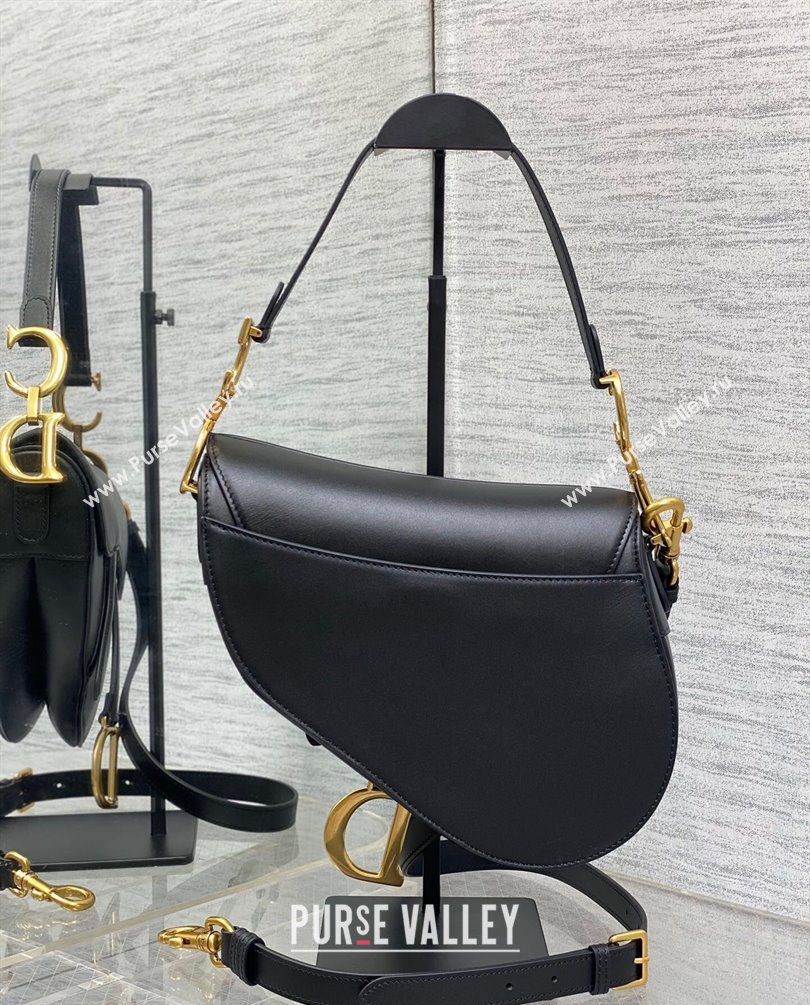 Dior Saddle Bag with Strap in Black Smooth Calfskin 2023 (bonika-23100703)