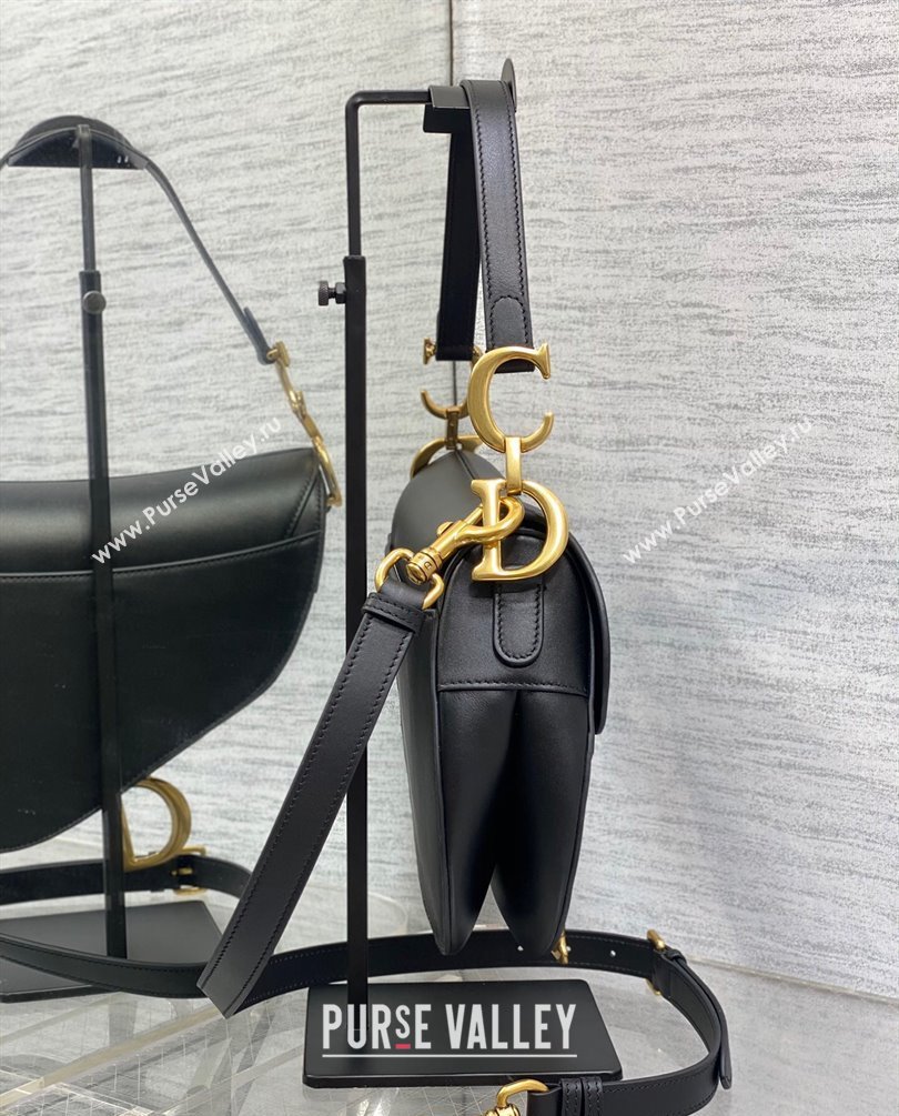 Dior Saddle Bag with Strap in Black Smooth Calfskin 2023 (bonika-23100703)