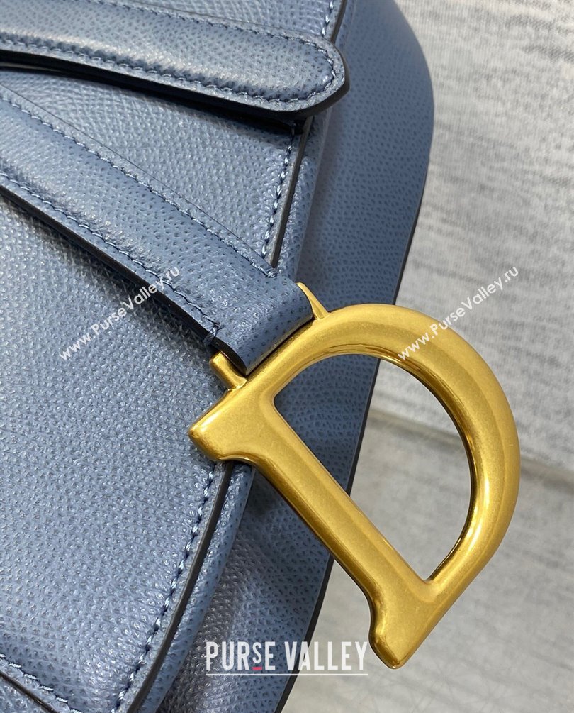 Dior Saddle Bag with Strap in Grained Calfskin Blue 2023 (bonika-23100713)