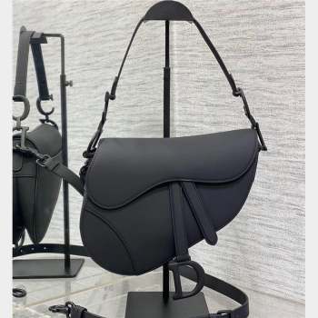 Dior Saddle Bag with Strap in Black Ultramatte Calfskin 2023 (bonika-23100702)