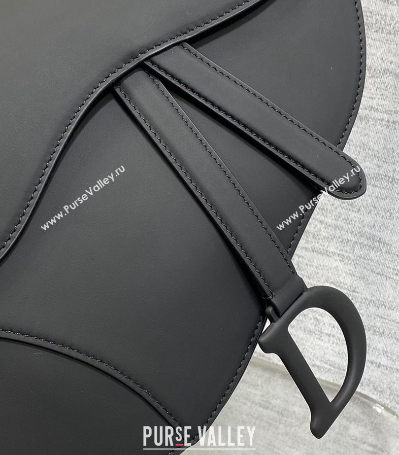 Dior Saddle Bag with Strap in Black Ultramatte Calfskin 2023 (bonika-23100702)