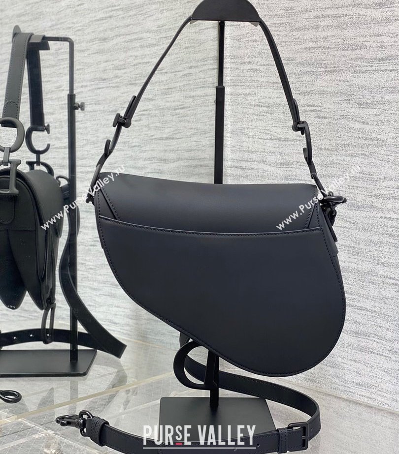 Dior Saddle Bag with Strap in Black Ultramatte Calfskin 2023 (bonika-23100702)