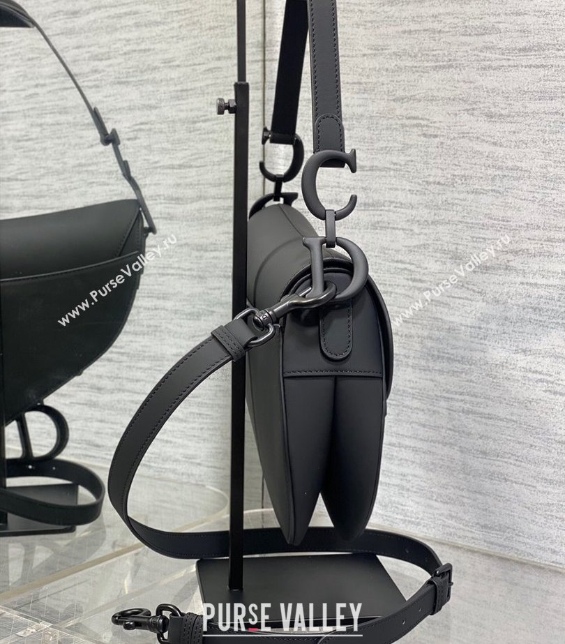 Dior Saddle Bag with Strap in Black Ultramatte Calfskin 2023 (bonika-23100702)