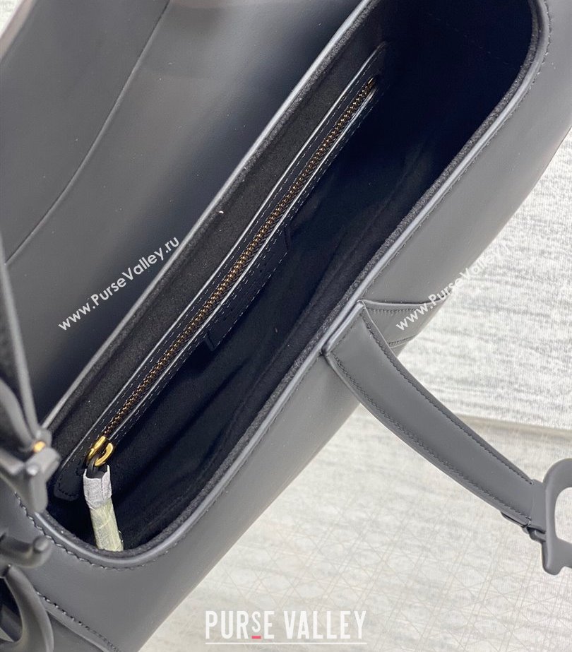 Dior Saddle Bag with Strap in Black Ultramatte Calfskin 2023 (bonika-23100702)