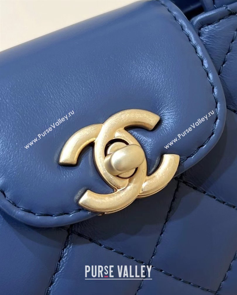 Chanel Shiny Aged Calfskin Clutch with Chain Bag AP3435 Blue 2023 (ORIGINAL QUALITY) (shunyang-23101017)