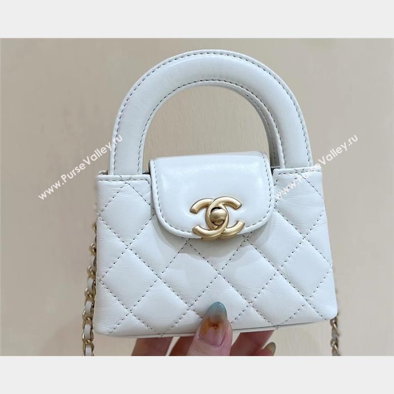 Chanel Shiny Aged Calfskin Clutch with Chain Bag AP3435 White 2023 (ORIGINAL QUALITY) (shunyang-23101015)