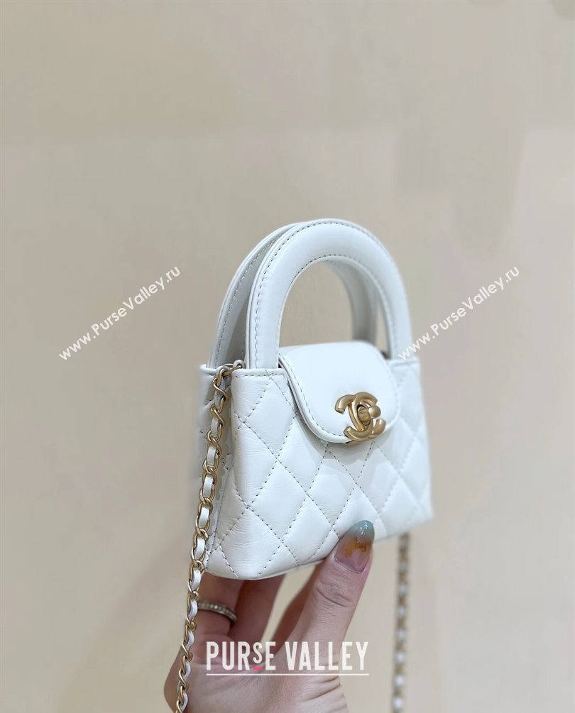 Chanel Shiny Aged Calfskin Clutch with Chain Bag AP3435 White 2023 (ORIGINAL QUALITY) (shunyang-23101015)