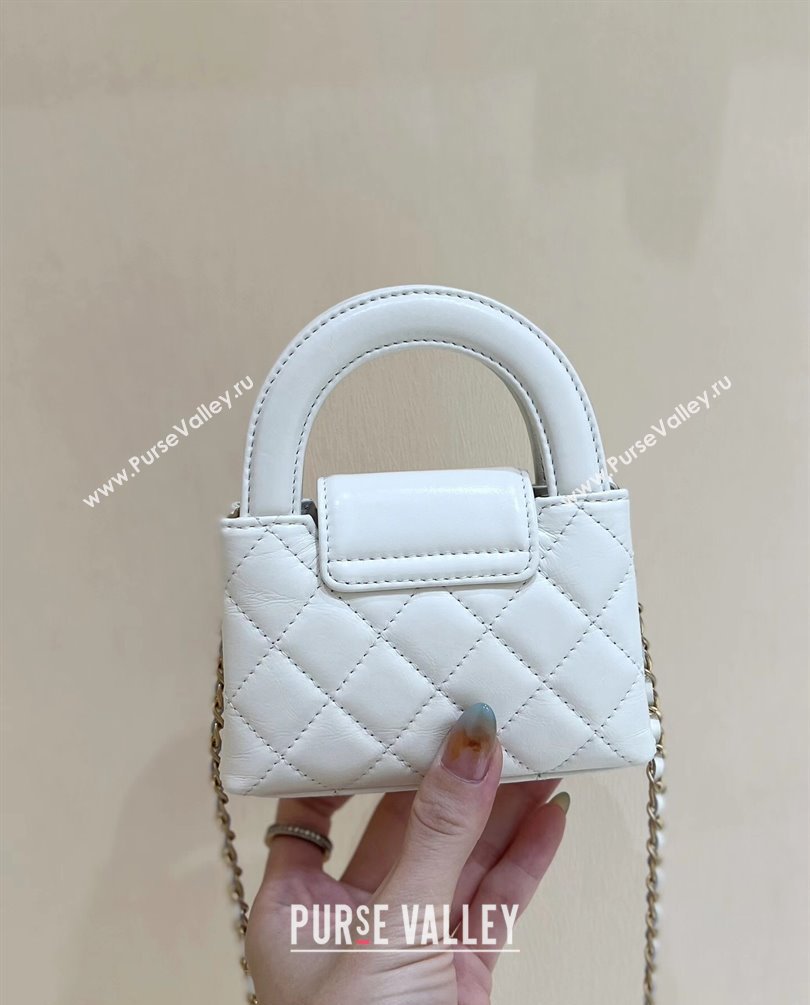 Chanel Shiny Aged Calfskin Clutch with Chain Bag AP3435 White 2023 (ORIGINAL QUALITY) (shunyang-23101015)