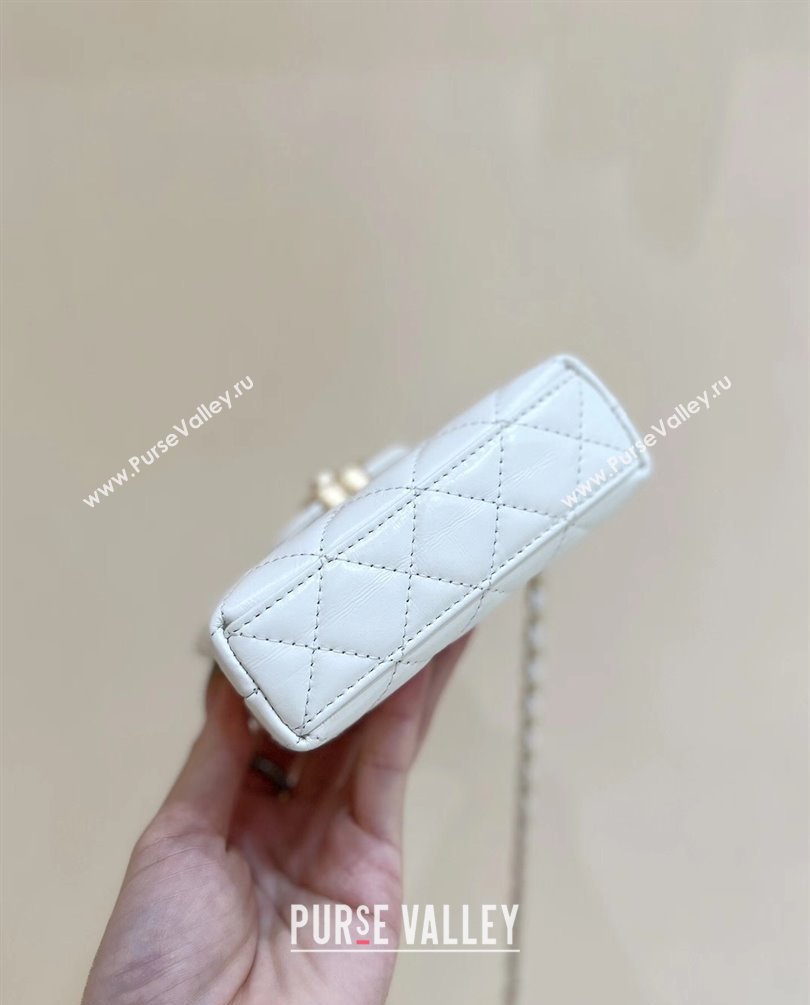 Chanel Shiny Aged Calfskin Clutch with Chain Bag AP3435 White 2023 (ORIGINAL QUALITY) (shunyang-23101015)