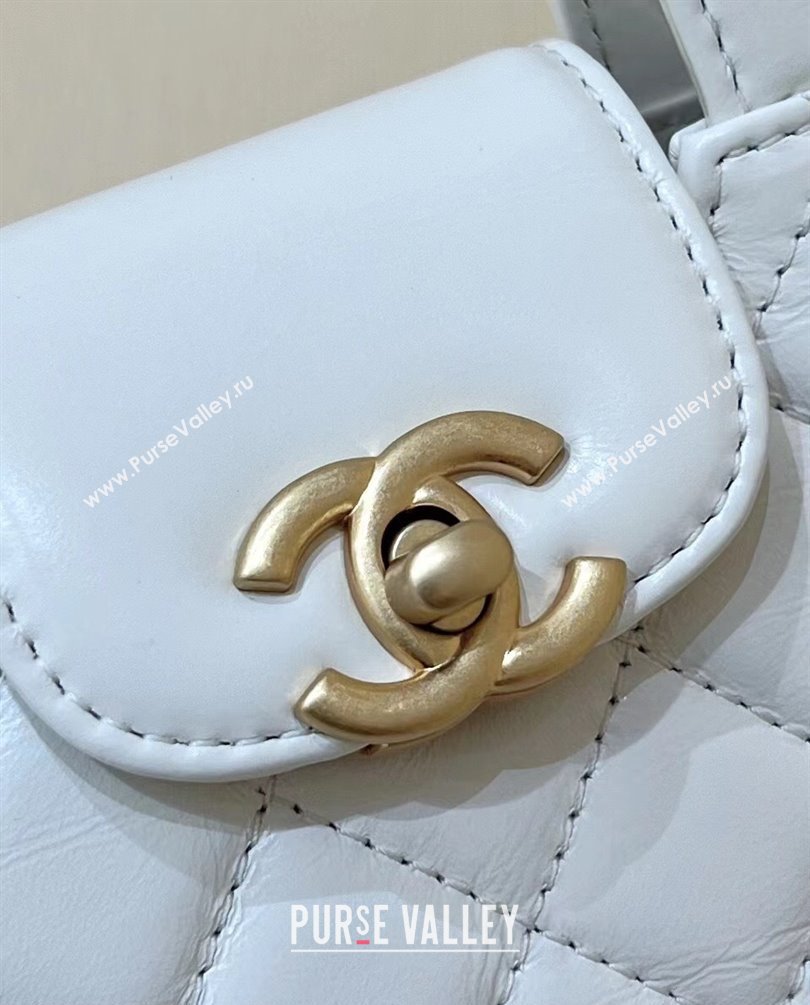 Chanel Shiny Aged Calfskin Clutch with Chain Bag AP3435 White 2023 (ORIGINAL QUALITY) (shunyang-23101015)