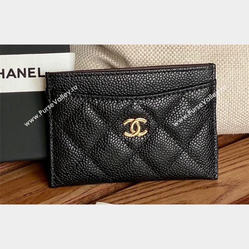 Chanel Classic Card Holder AP0213 in Grained Calfskin Black/Gold (keke-23101111)