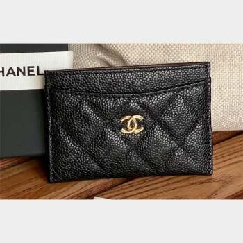 Chanel Classic Card Holder AP0213 in Grained Calfskin Black/Gold (keke-23101111)