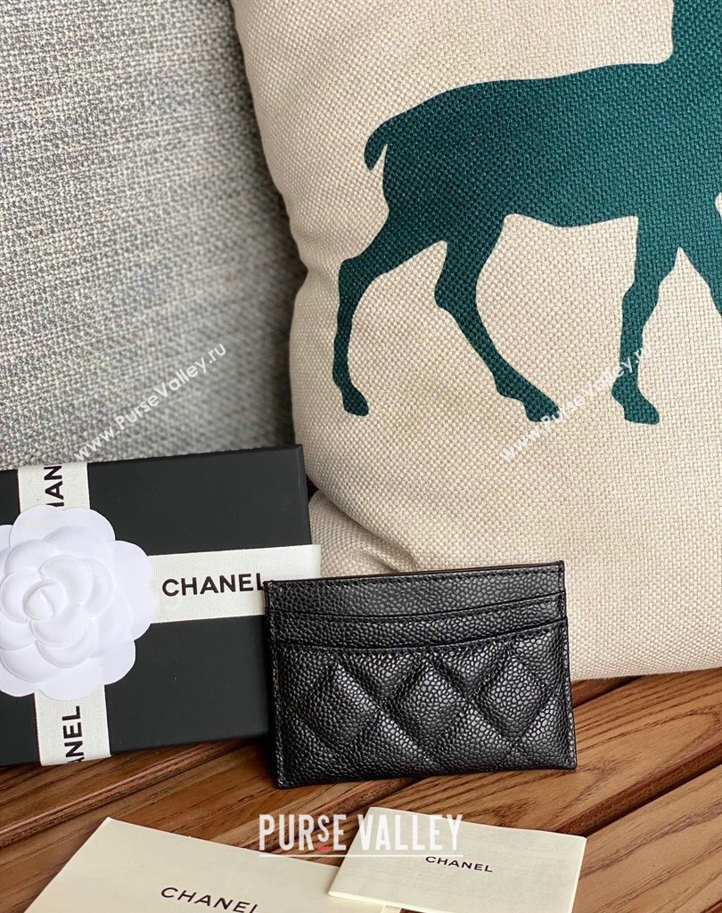 Chanel Classic Card Holder AP0213 in Grained Calfskin Black/Gold (keke-23101111)
