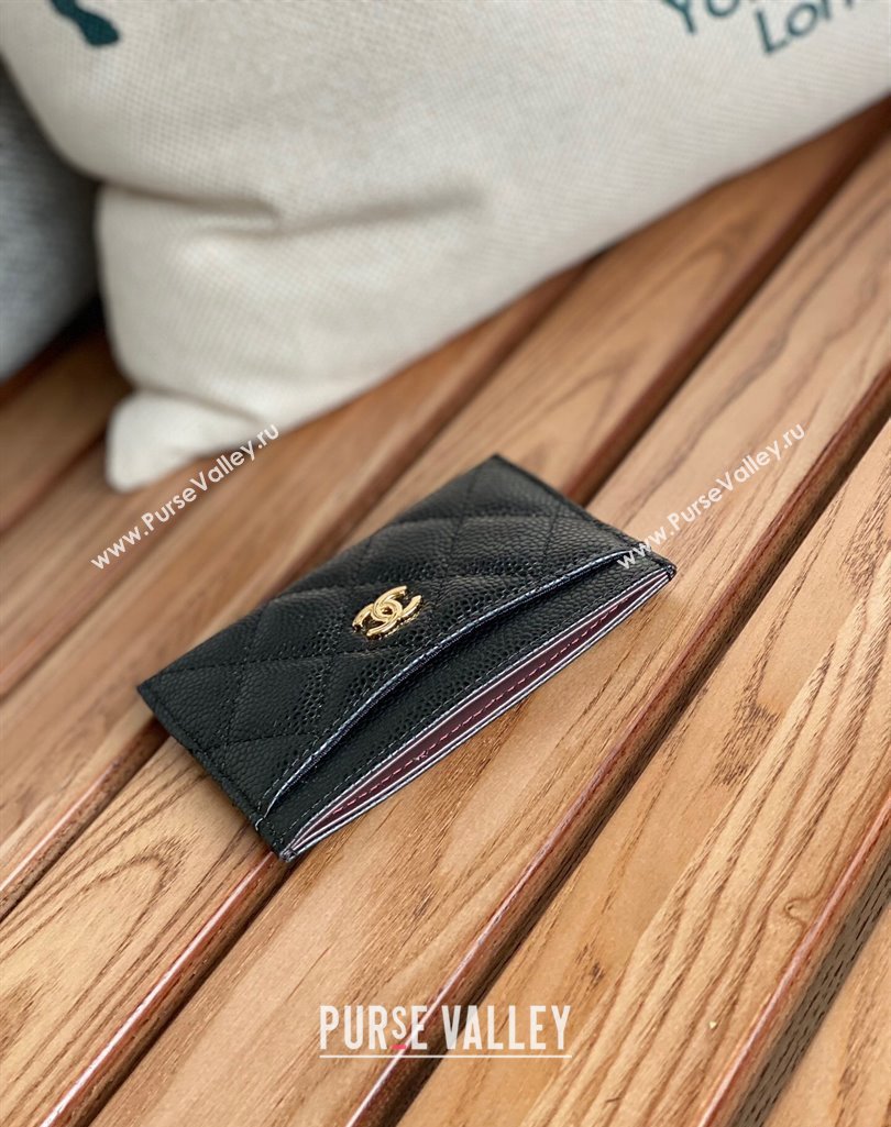 Chanel Classic Card Holder AP0213 in Grained Calfskin Black/Gold (keke-23101111)