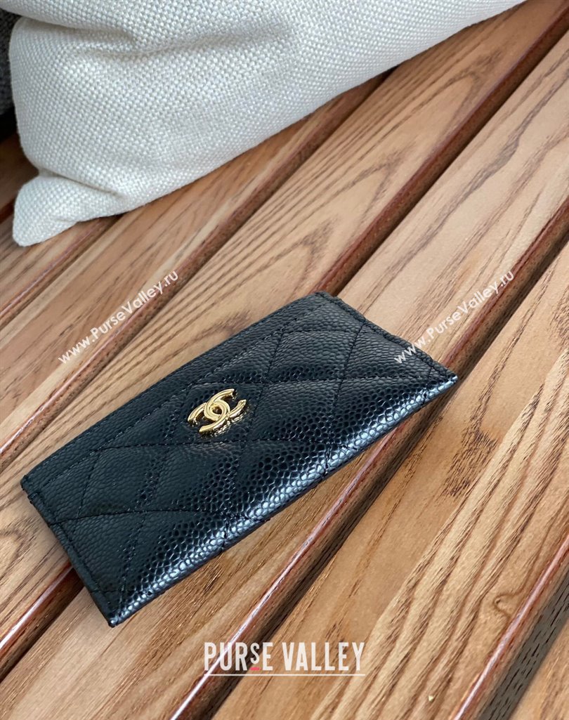 Chanel Classic Card Holder AP0213 in Grained Calfskin Black/Gold (keke-23101111)