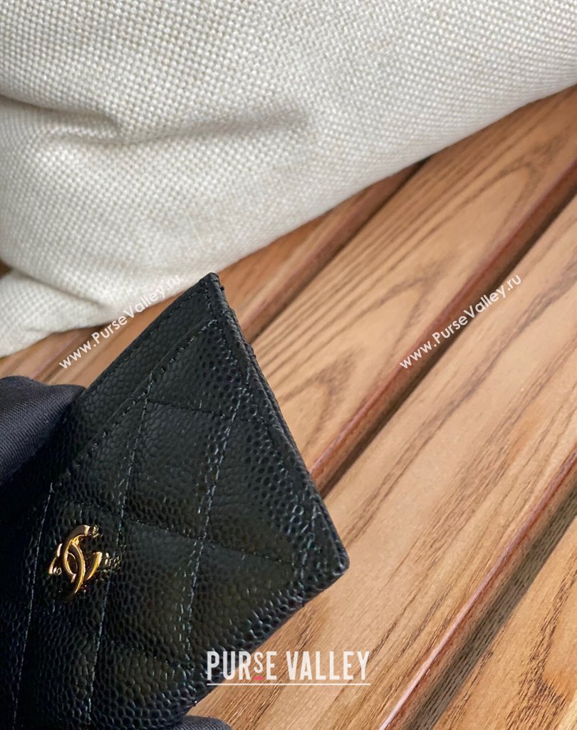 Chanel Classic Card Holder AP0213 in Grained Calfskin Black/Gold (keke-23101111)