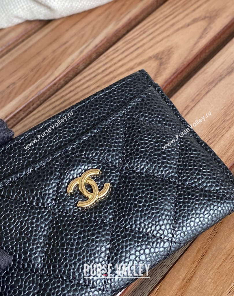 Chanel Classic Card Holder AP0213 in Grained Calfskin Black/Gold (keke-23101111)