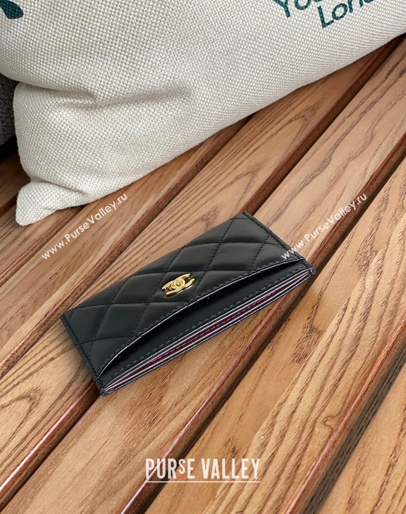 Chanel Classic Card Holder AP0213 in Lambskin Black/Gold (keke-23101123)