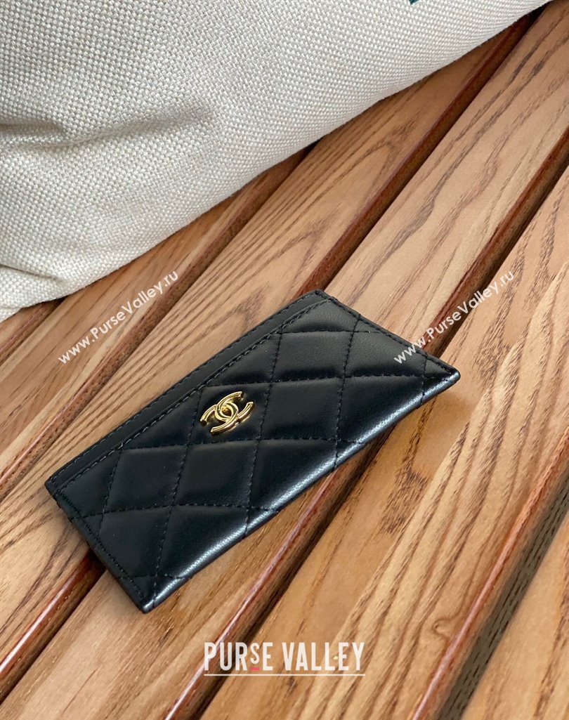 Chanel Classic Card Holder AP0213 in Lambskin Black/Gold (keke-23101123)