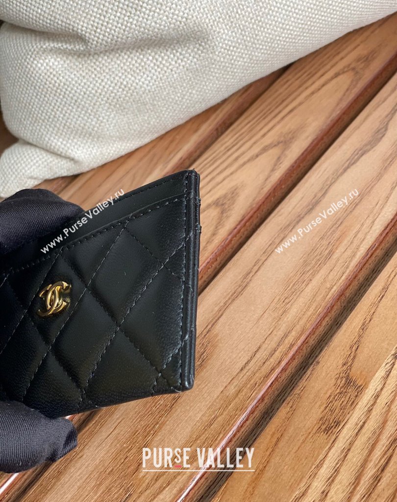 Chanel Classic Card Holder AP0213 in Lambskin Black/Gold (keke-23101123)