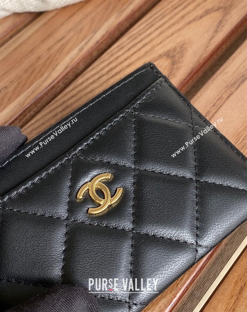Chanel Classic Card Holder AP0213 in Lambskin Black/Gold (keke-23101123)