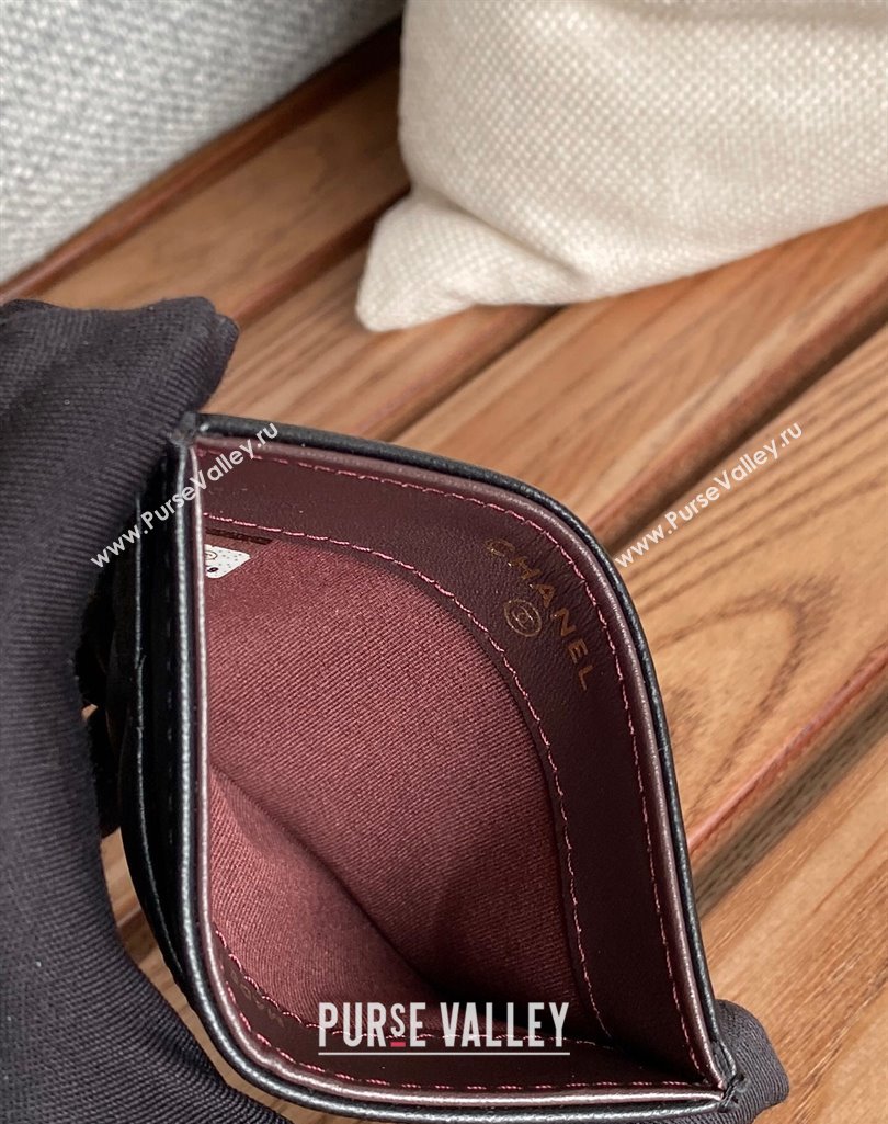 Chanel Classic Card Holder AP0213 in Lambskin Black/Gold (keke-23101123)