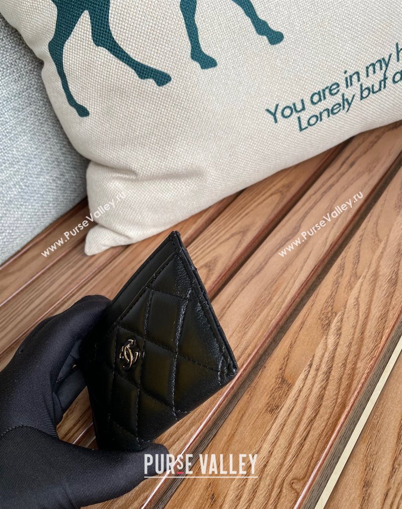 Chanel Classic Card Holder AP0213 in Lambskin Black/Silver (keke-23101124)