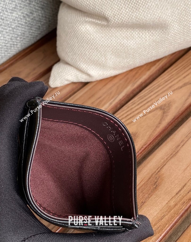 Chanel Classic Card Holder AP0213 in Lambskin Black/Silver (keke-23101124)