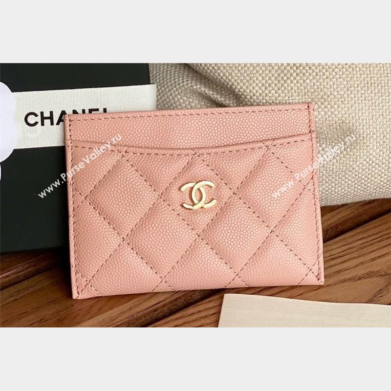 Chanel Classic Card Holder AP0213 in Grained Calfskin Pink (keke-23101119)
